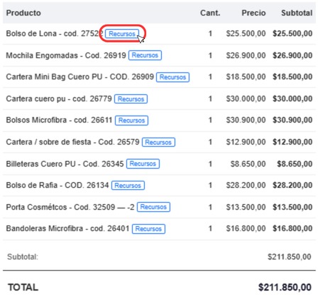 Ejemplo de Recursos