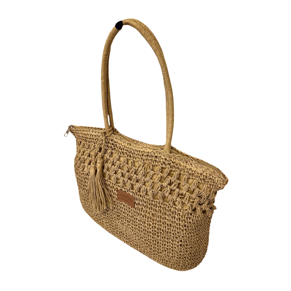 Bolso de Rafia con cierre