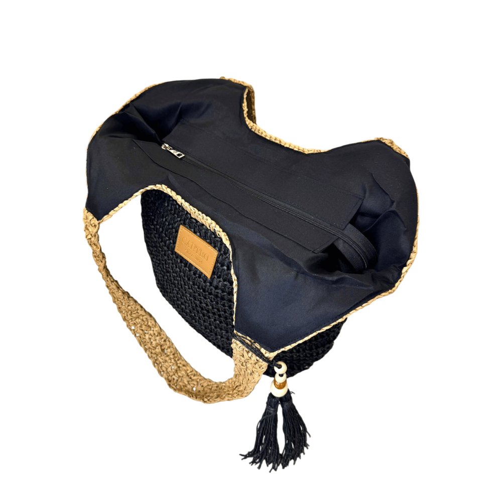 Bolso de Rafia con cierre