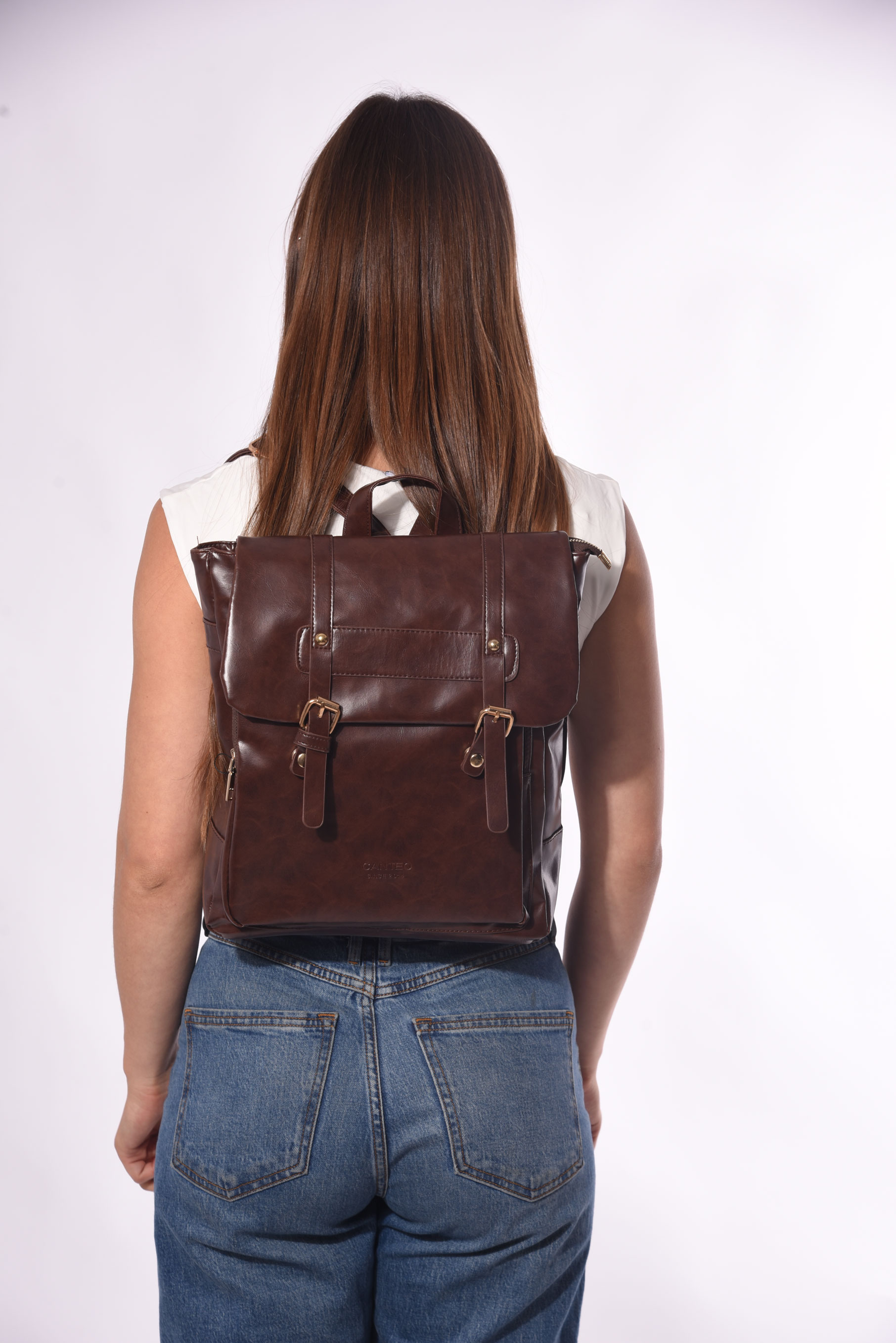 Mochila Cuero Pu